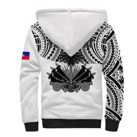 (Custom Personalised) Haiti Sherpa Hoodie Polynesian Neg Maron White Style LT6 - Polynesian Pride