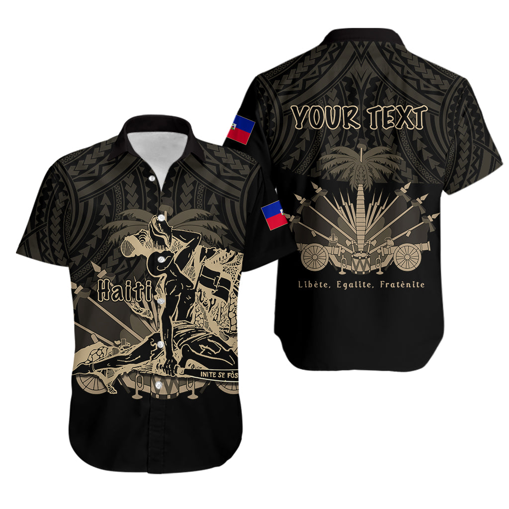 (Custom Personalised) Haiti Hawaiian Shirt Polynesian Neg Maron Black Style LT6 Black - Polynesian Pride