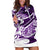 Polynesian Tribal Hoodie Dress Purple LT6 - Polynesian Pride