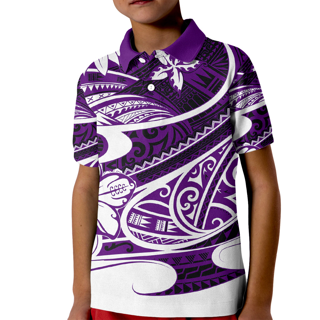 Polynesian Tribal Kid Polo Shirt Purple LT6 Kid Purple - Polynesian Pride