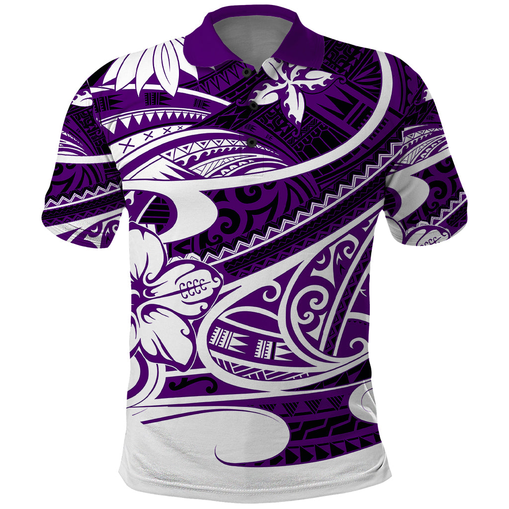 Polynesian Tribal Polo Shirt Purple LT6 Purple - Polynesian Pride