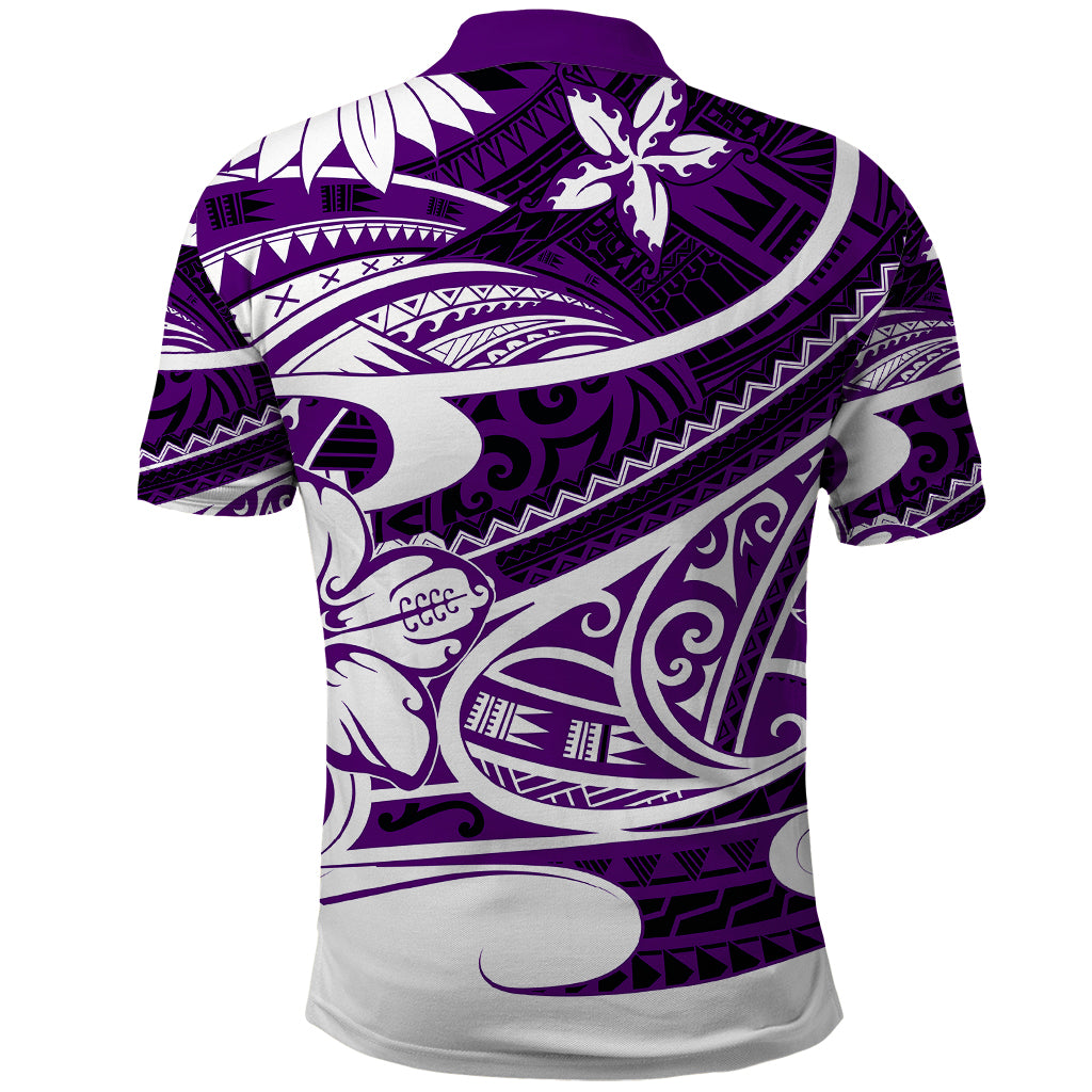 Polynesian Tribal Polo Shirt Purple LT6 - Polynesian Pride