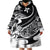 Polynesian Tribal Wearable Blanket Hoodie Black LT6 - Polynesian Pride