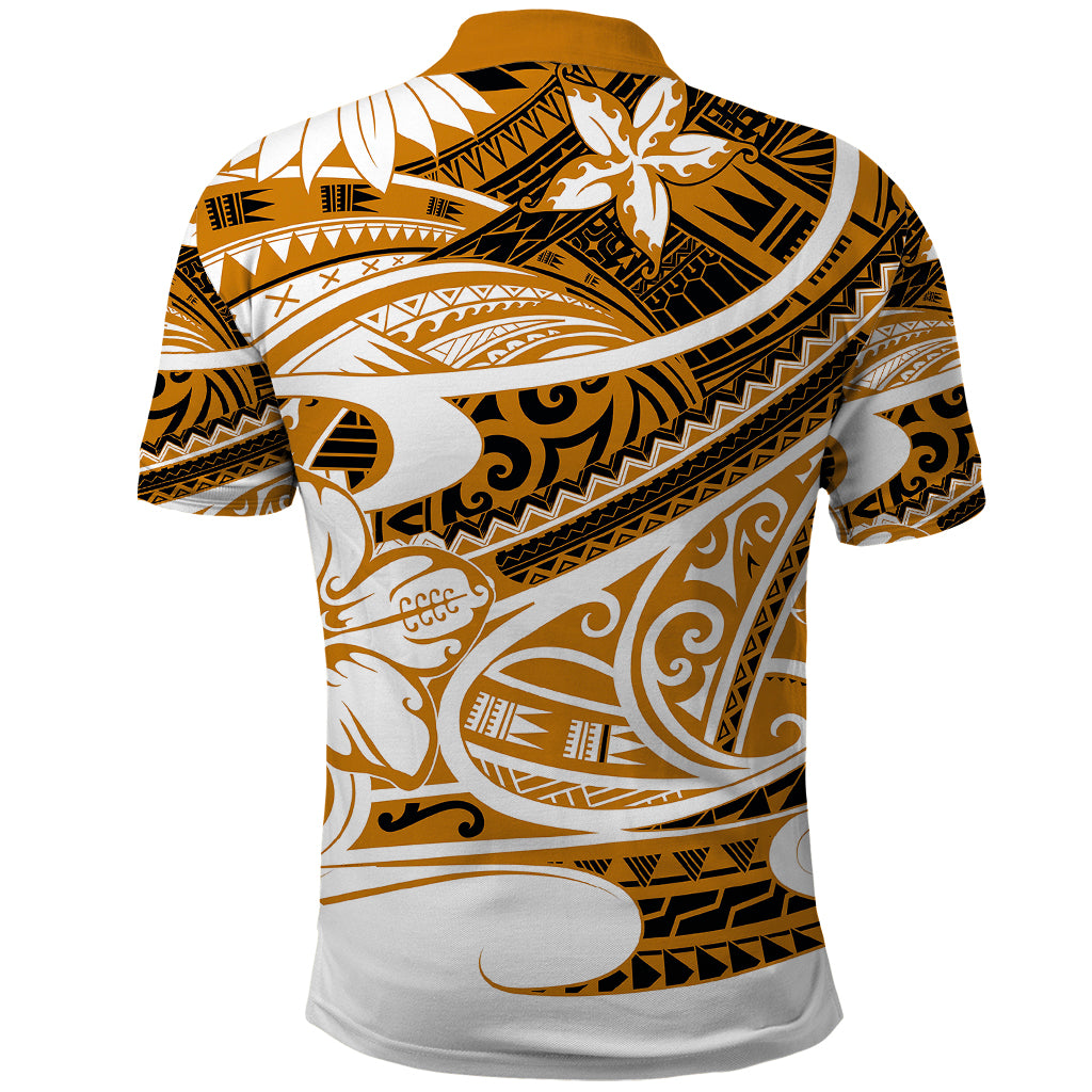 Polynesian Tribal Polo Shirt Gold LT6 - Polynesian Pride
