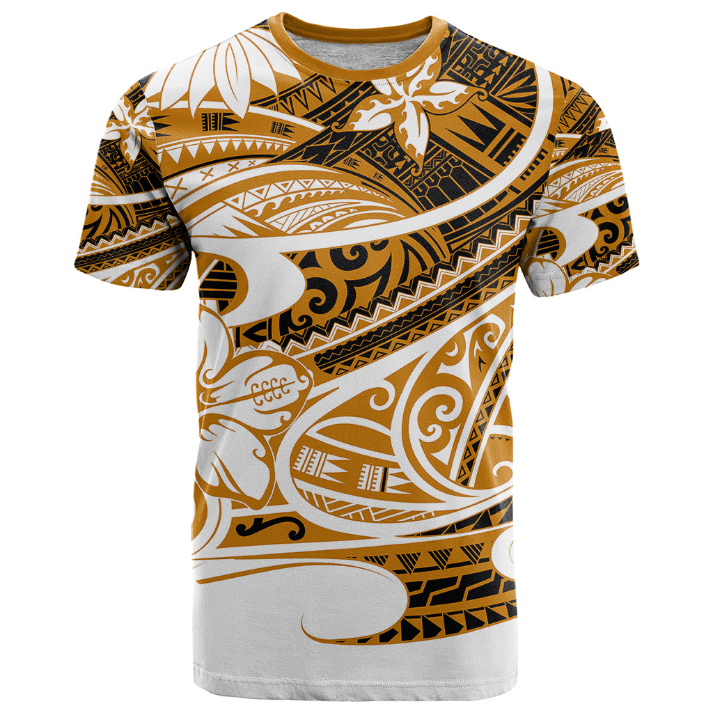 Polynesian Tribal T Shirt Gold LT6 Gold - Polynesian Pride