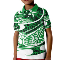 Polynesian Tribal Kid Polo Shirt Green LT6 Kid Green - Polynesian Pride