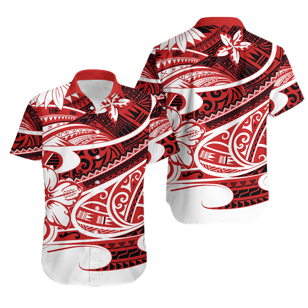 Polynesian Tribal Hawaiian Shirt Red LT6 Red - Polynesian Pride