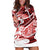 Polynesian Tribal Hoodie Dress Red LT6 - Polynesian Pride