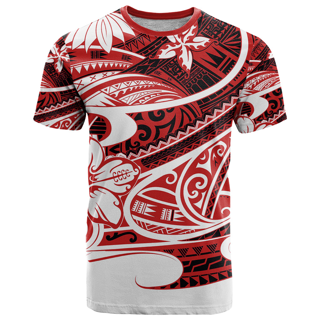 Polynesian Tribal T Shirt Red LT6 Red - Polynesian Pride