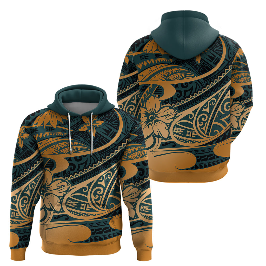 Polynesian Tribal Hoodie LT6 Green - Polynesian Pride