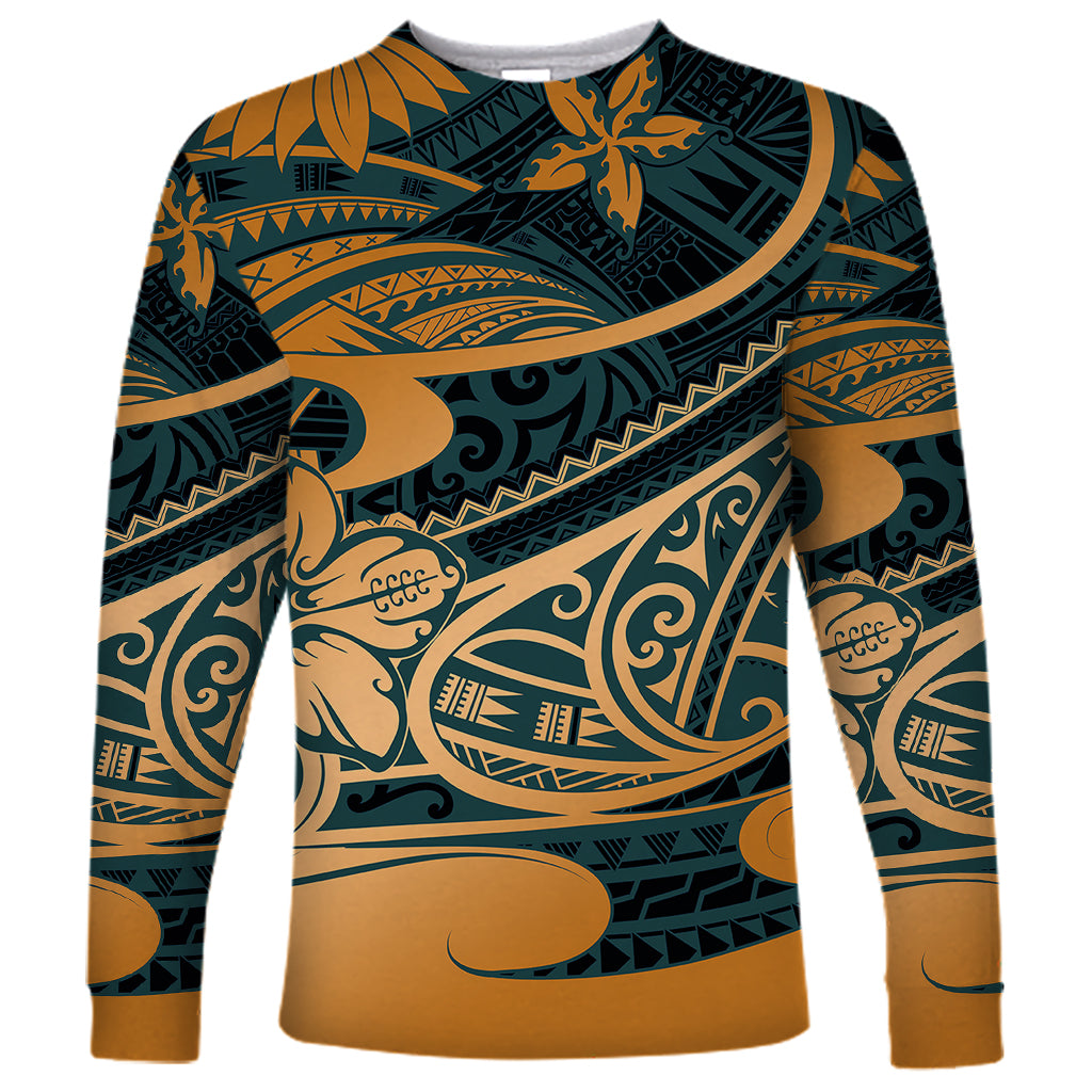 Polynesian Tribal Long Sleeve Shirt LT6 Unisex Green - Polynesian Pride