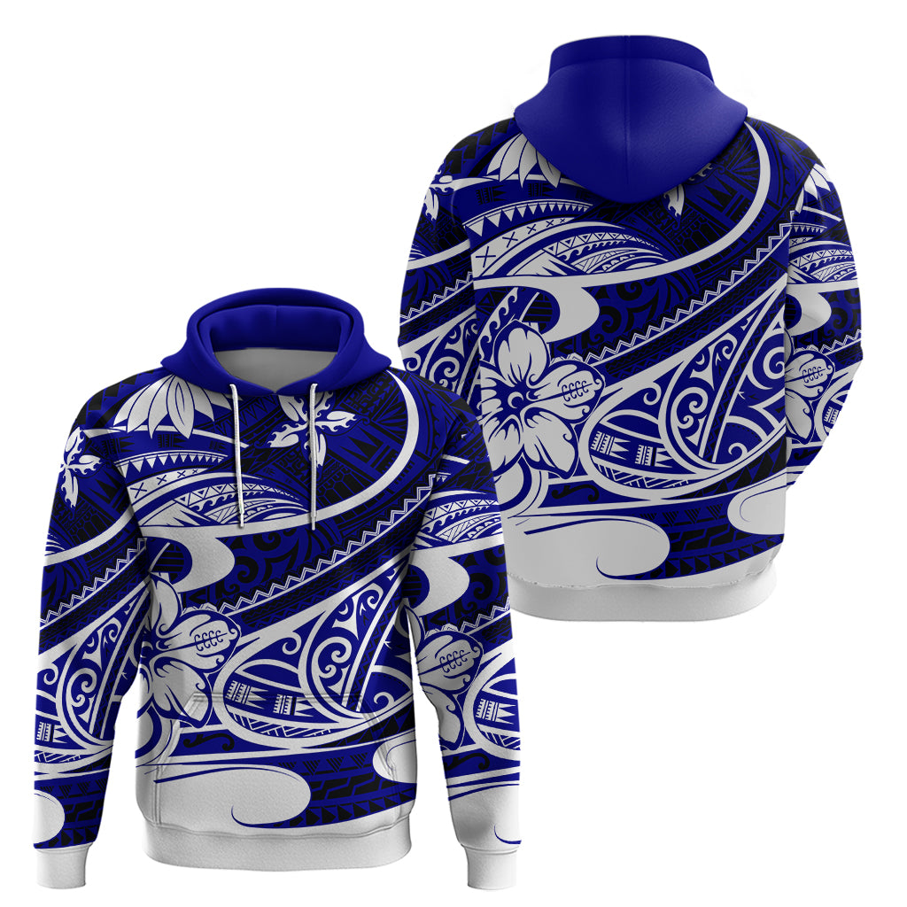 Polynesian Tribal Hoodie Blue LT6 Blue - Polynesian Pride