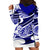 Polynesian Tribal Hoodie Dress Blue LT6 - Polynesian Pride