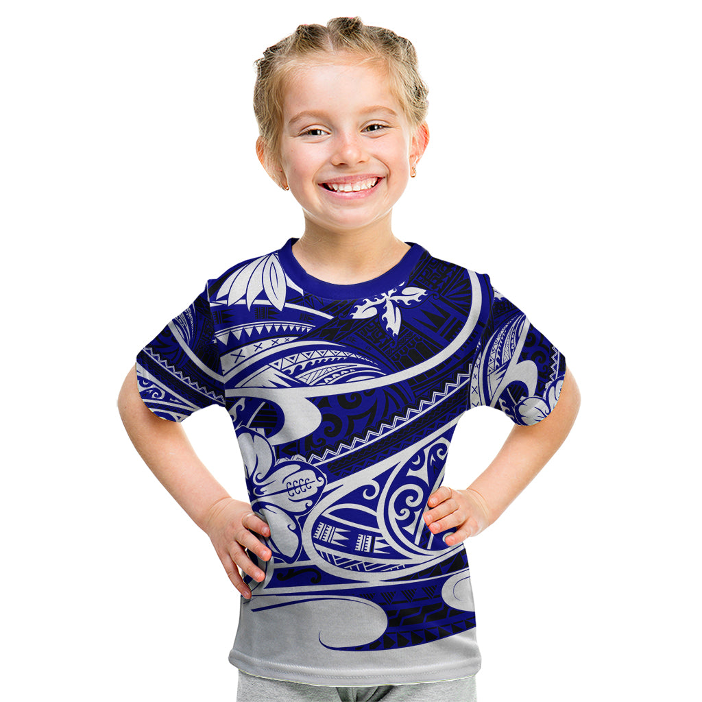 Polynesian Tribal Kid T Shirt Blue LT6 Blue - Polynesian Pride