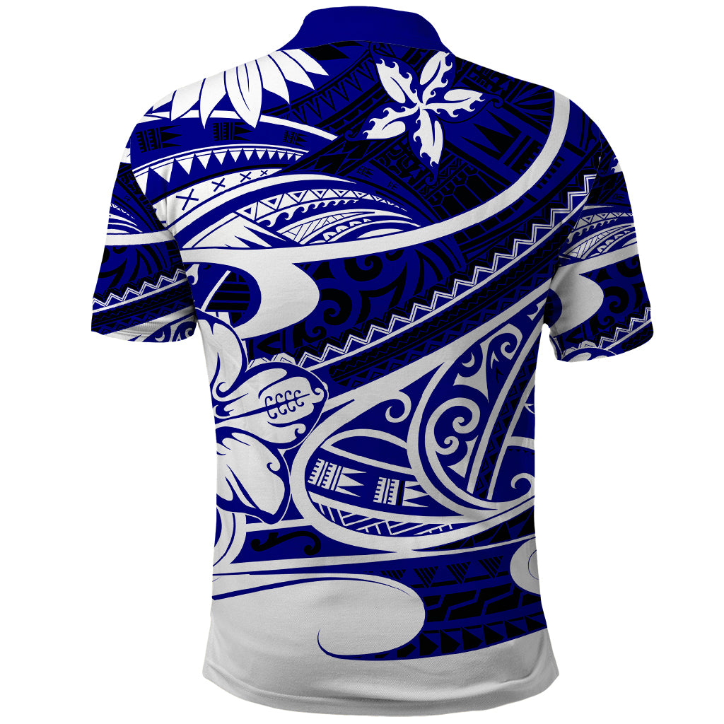 Polynesian Tribal Polo Shirt Blue LT6 - Polynesian Pride
