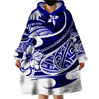 Polynesian Tribal Wearable Blanket Hoodie Blue LT6 - Polynesian Pride