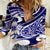 Polynesian Tribal Women Casual Shirt Blue LT6 Female Blue - Polynesian Pride