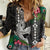 Hawaii Kakau Women Casual Shirt Mix Sharks Polynesian Hibiscus LT6 Female Black - Polynesian Pride