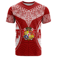 Custom Tonga Independence Day T Shirt Kupesi Pattern Mix Style LT7 Red - Polynesian Pride