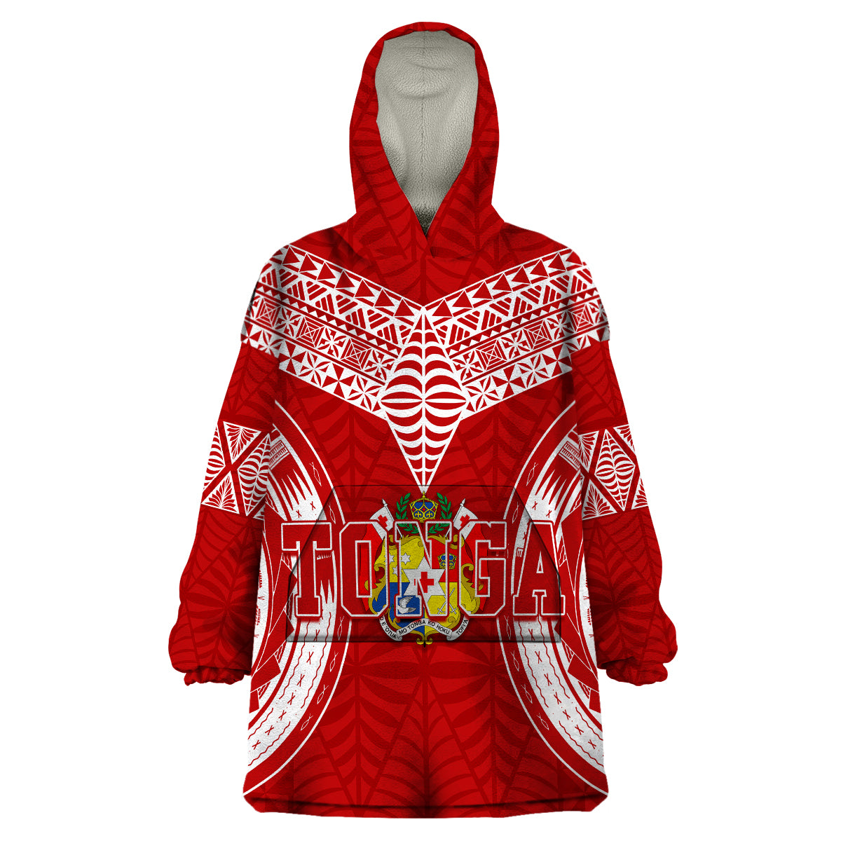 Personalised Tonga Independence Day Wearable Blanket Hoodie Kupesi Pattern Mix Style LT7 Unisex One Size - Polynesian Pride