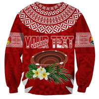 Personalised Tonga Independence Day Sweatshirt Kumete Kava Bowl With Plumeria LT7 - Polynesian Pride