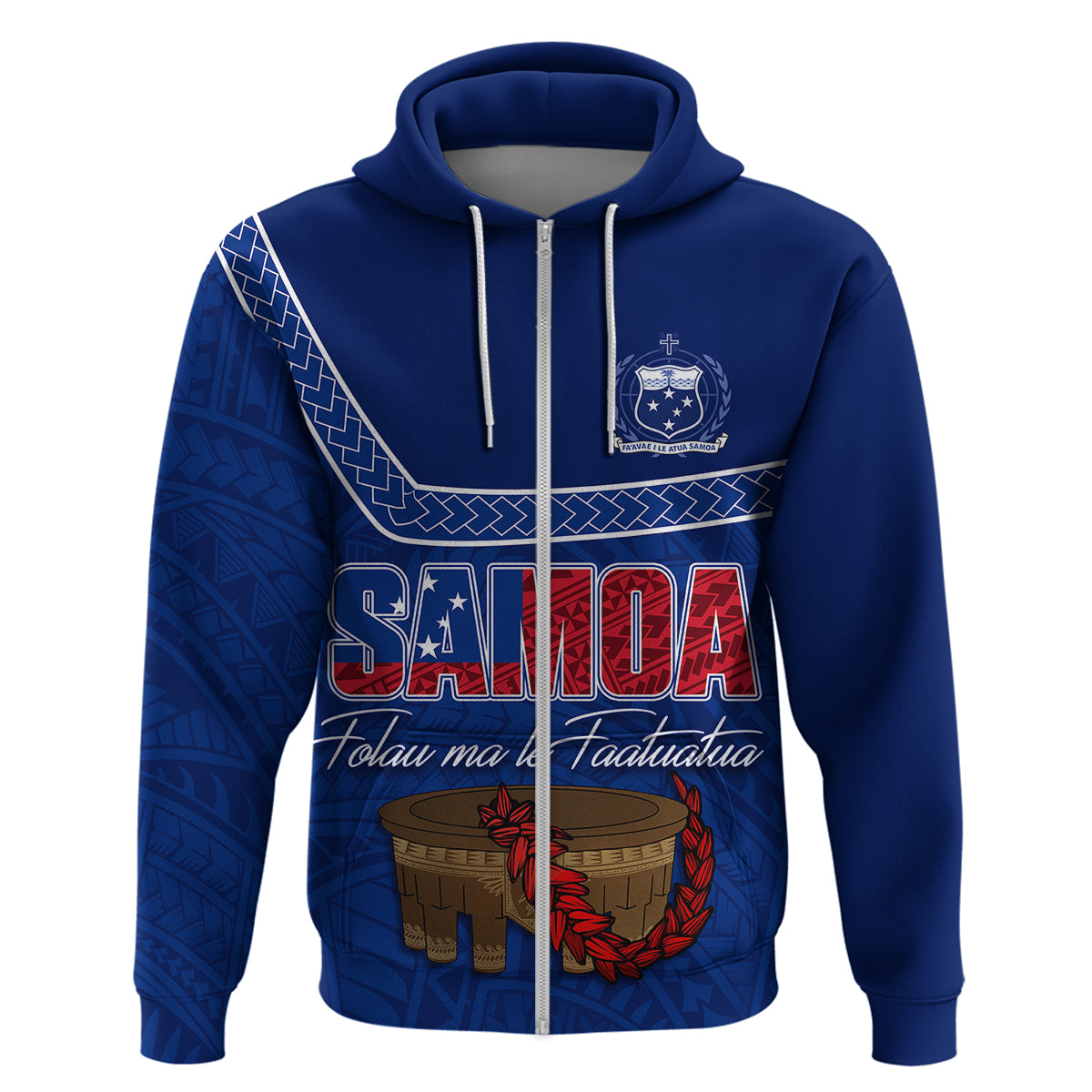Custom Samoa Independence Day Hoodie Kava and Ula Fala Sail With Faith LT7 - Polynesian Pride