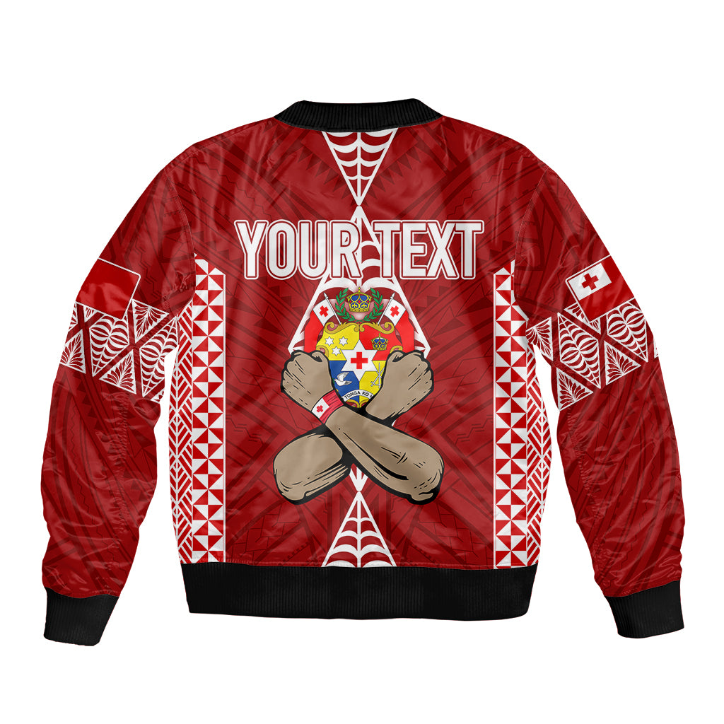 Personalised Tonga Rugby Bomber Jacket Mate Ma'a Tonga Independence Day LT7 - Polynesian Pride