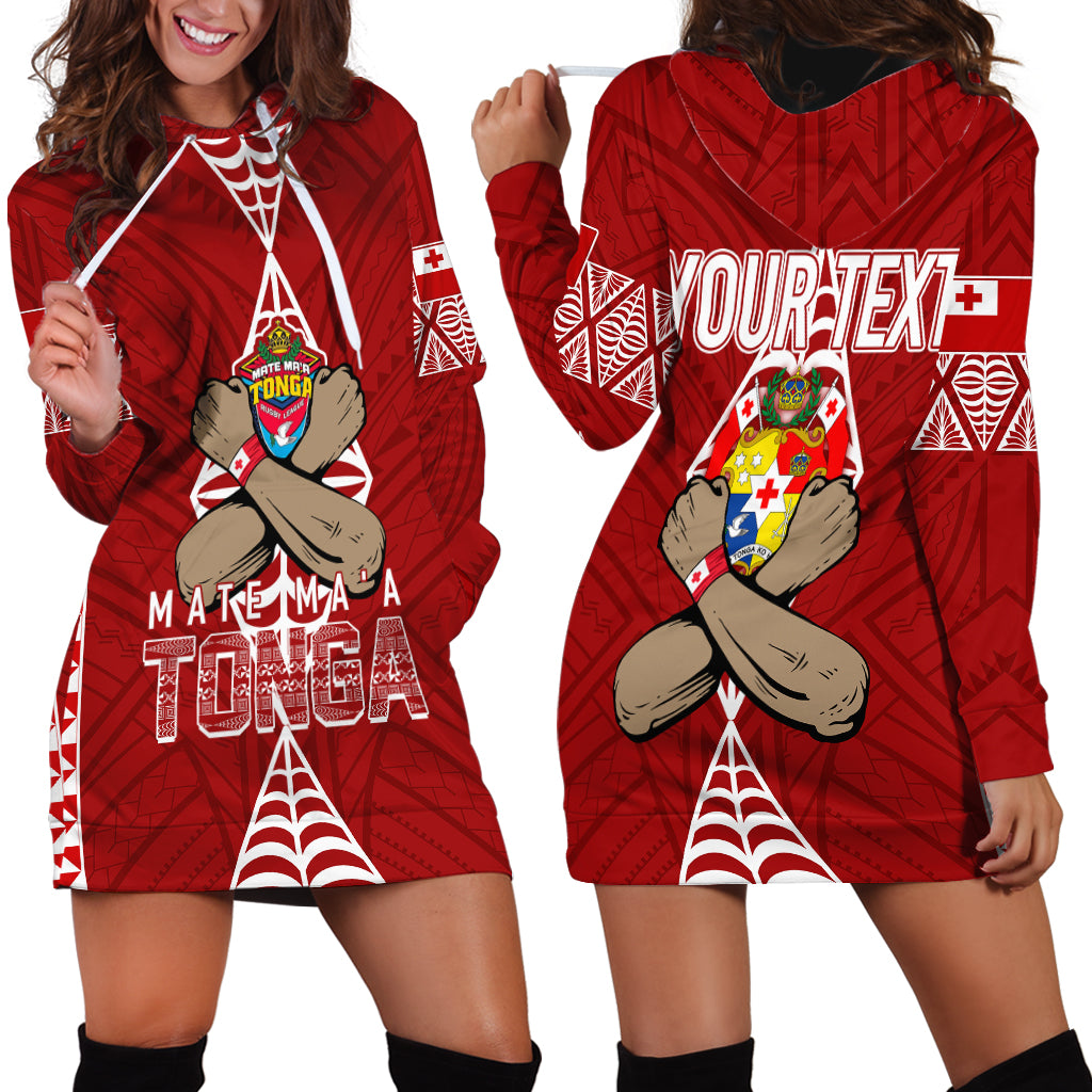 Personalised Tonga Rugby Hoodie Dress Mate Ma'a Tonga Independence Day LT7 Red - Polynesian Pride