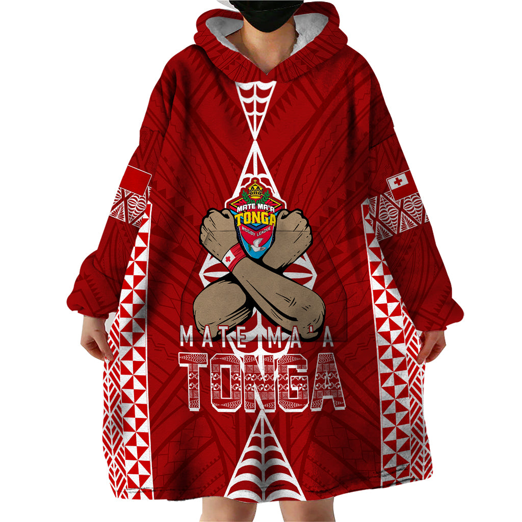 Personalised Tonga Rugby Wearable Blanket Hoodie Mate Ma'a Tonga Independence Day LT7 - Polynesian Pride