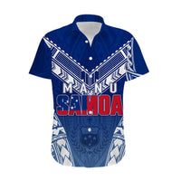 Personalised Samoa Rugby Hawaiian Shirt Manu Samoa Gradient Blue LT7 - Polynesian Pride