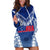 Personalised Samoa Rugby Hoodie Dress Manu Samoa Gradient Blue LT7 - Polynesian Pride