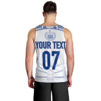Personalised Samoa Rugby Men Tank Top Manu Samoa Gradient White LT7 - Polynesian Pride