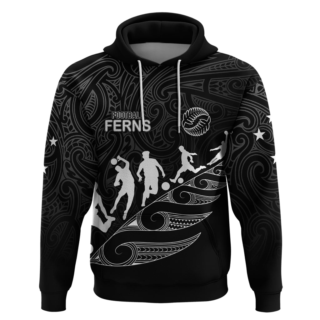 Custom New Zealand Football Ferns Hoodie Women's World Cup 2023 Tribal Koru Pattern LT7 - Polynesian Pride