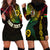 Personalised Vanuatu Hoodie Dress Turtle Chest Tattoo Flag Color LT7 Black - Polynesian Pride