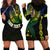 Personalised Vanuatu Hoodie Dress Turtle Chest Tattoo Flag Color - Malampa LT7 Black - Polynesian Pride