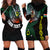 Personalised Vanuatu Hoodie Dress Turtle Chest Tattoo Flag Color - Penama LT7 Black - Polynesian Pride