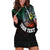 Personalised Vanuatu Hoodie Dress Turtle Chest Tattoo Flag Color - Penama LT7 - Polynesian Pride