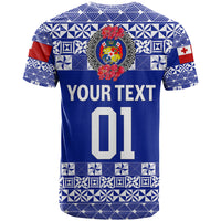 Custom Tonga Emancipation Day T Shirt Independence Day Simple Ngatu Heilala Flower Blue LT8 - Polynesian Pride
