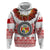 Custom Tonga Hoodie Emancipation Day Fancy Kahoa Heilala Flower White Red LT8 - Polynesian Pride