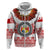 Custom Tonga Hoodie Emancipation Day Fancy Kahoa Heilala Flower White Red LT8 - Polynesian Pride