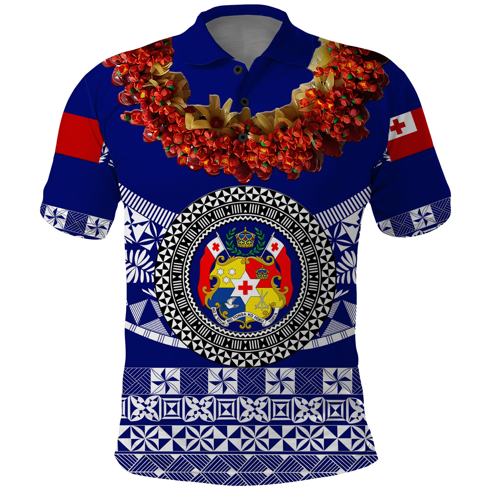 Custom Tonga Emancipation Day Polo Shirt Independence Day Fancy Kahoa Heilala Flower Blue LT8 Blue - Polynesian Pride