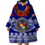 (Custom Personalised) Tonga Emancipation Day Wearable Blanket Hoodie Independence Day - Fancy Kahoa Heilala Flower - Blue LT8 - Polynesian Pride