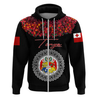 Custom Tonga Hoodie Emancipation Day Unique Kahoa Heilala Flower Black LT8 - Polynesian Pride