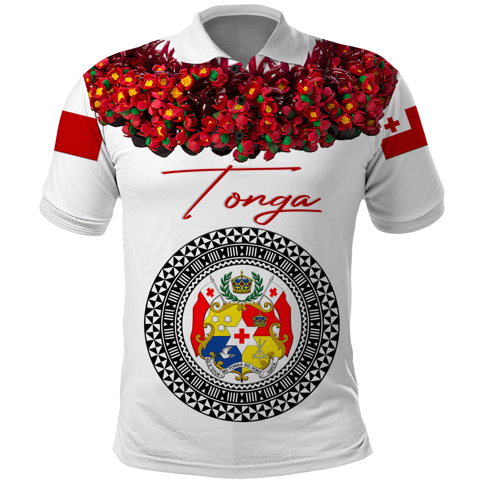 Custom Tonga Emancipation Day Polo Shirt Independence Day Unique Kahoa Heilala Flower White LT8 White - Polynesian Pride