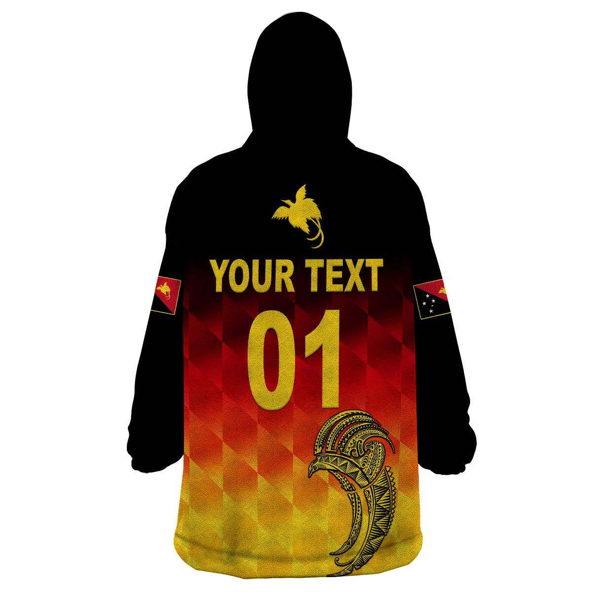 (Custom Personalised) Papua New Guinea Barramundis Cricket Wearable Blanket Hoodie Birds Of Paradise Paradisaea Raggiana Original - Gradient Flag Vibes LT8 - Polynesian Pride
