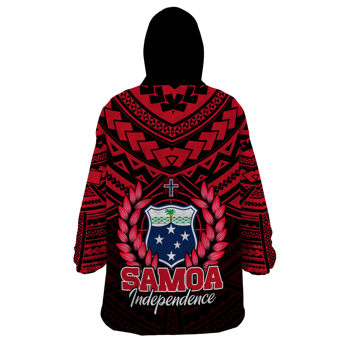 Samoa Independence Day Wearable Blanket Hoodie Ulafa Polynesian Unique Red No1 LT9 - Polynesian Pride