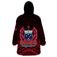 Samoa Independence Day Wearable Blanket Hoodie Ulafa Polynesian Unique Red No2 LT9 - Polynesian Pride