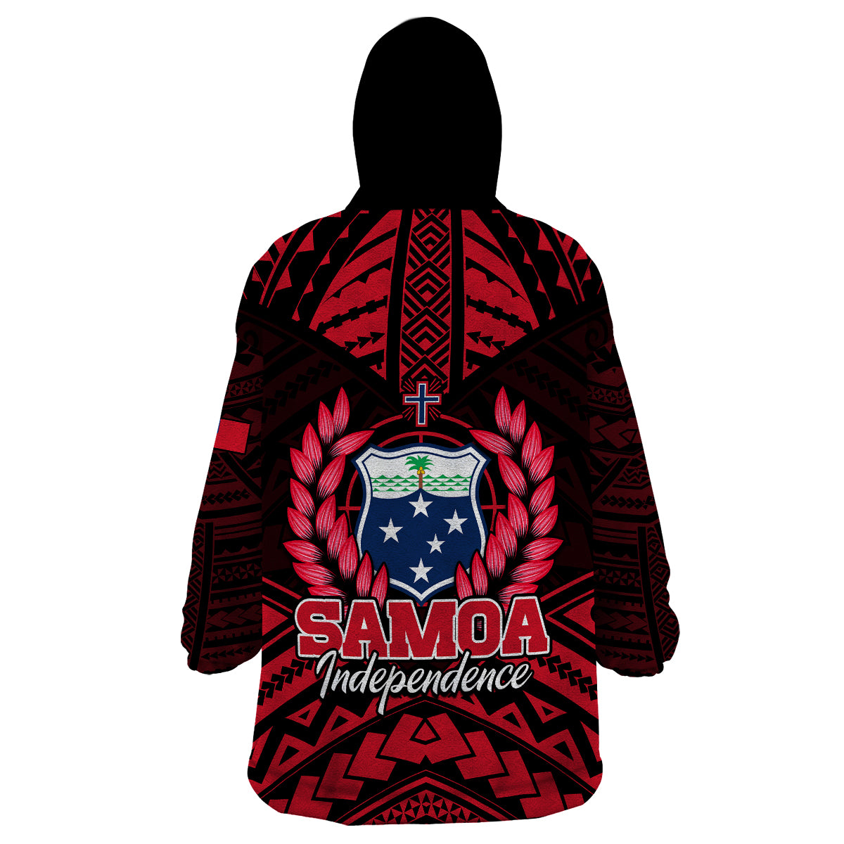 Samoa Independence Day Wearable Blanket Hoodie Ulafa Polynesian Unique Red No3 LT9 - Polynesian Pride