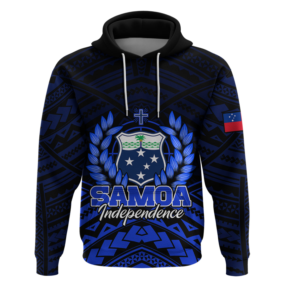 Samoa Independence Day Hoodie Ulafa Polynesian Unique Blue No2 LT9 - Polynesian Pride