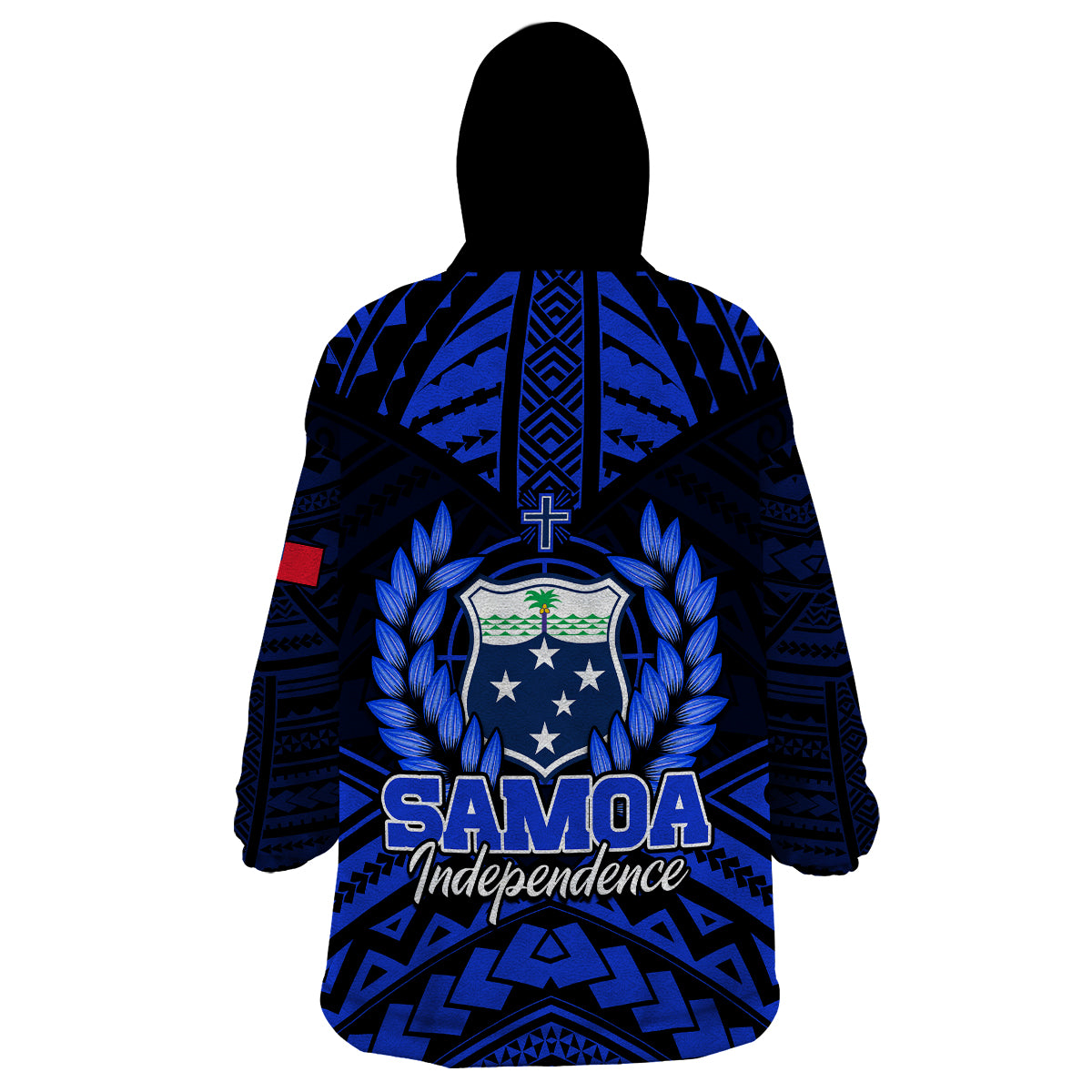 Samoa Independence Day Wearable Blanket Hoodie Ulafa Polynesian Unique Blue No3 LT9 - Polynesian Pride